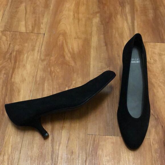 Stuart Weitzman Black Suede Heels Size 10 N - Picture 1 of 13